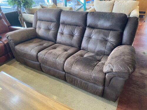 Brown Tufted Power Reclining Sofa