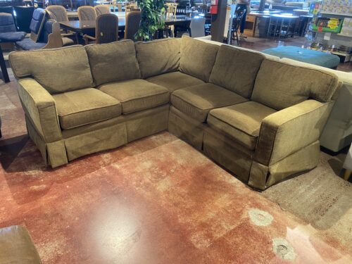 Olive Green L Shaped Sectional