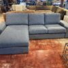 Contemporary Sofa with Chaise in Stormy Blue
