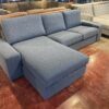 Contemporary Sofa with Chaise in Stormy Blue