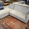 Tufted Futon with Chaise with Wooden Legs