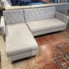 Tufted Futon with Chaise with Wooden Legs