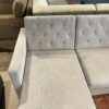 Tufted Futon with Chaise with Wooden Legs