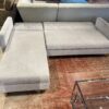 Tufted Futon with Chaise with Wooden Legs