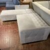 Tufted Futon with Chaise with Wooden Legs