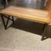 Wood Plank Top Bench with Iron Legs