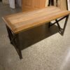 Wood Plank Top Bench with Iron Legs