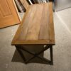 Wood Plank Top Bench with Iron Legs