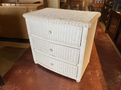 PIER 1 White Wicker Three Drawer Chest
