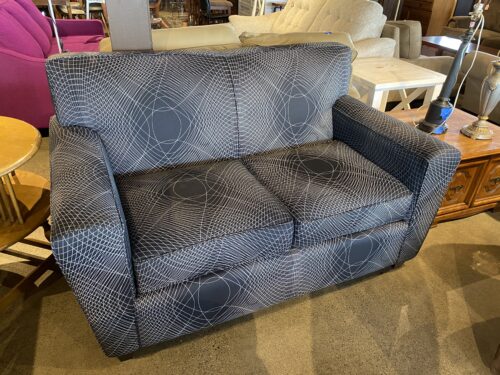 Black and White Geometric Print Loveseat