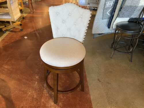 Upholstered Swivel Counter Stool - Off White