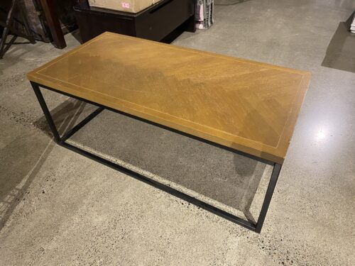 Chevron Pattern Wood Coffee Table