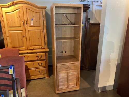 Wooden Bookcase with Hidden Display Light
