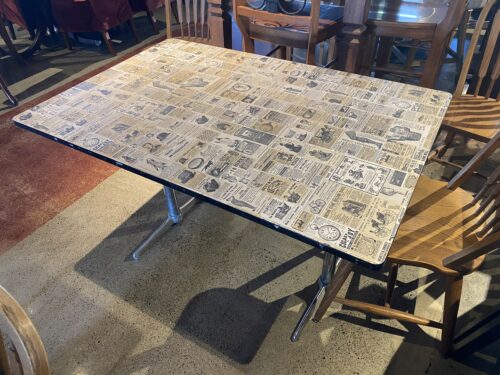 Newspaper Print Dining Table