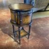 French Style Round Pedestal Side Table with Decorative Trim