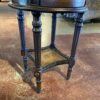 French Style Round Pedestal Side Table with Decorative Trim