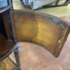 French Style Round Pedestal Side Table with Decorative Trim