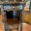 French Style Round Pedestal Side Table with Decorative Trim
