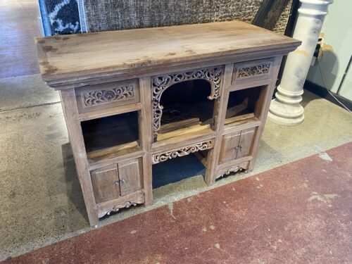 Bohemian Style Sideboard with Small Cabinets and Open Shelving