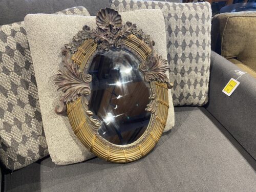 Ornate Oval Wall Mirror with Shell Motif