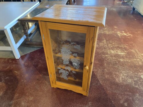 Wine Rack Cabinet with Etched Glass Door