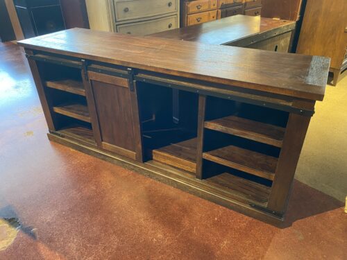 Media Console with Barn Door and Shelving