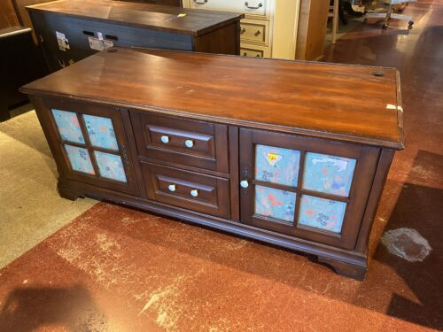 ASPENHOME Media Stand with Center Drawer Storage and Doors