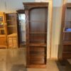 Tall Wood Bookshelf with Arched Top and Carved Details (Left)