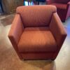 Red Club Chair in a Textured Fabric