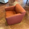Red Club Chair in a Textured Fabric