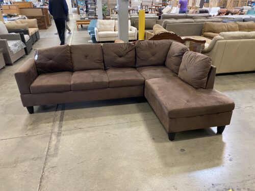 Chocolatey Brown Soft Fabric L Sectional