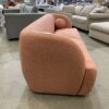 ASHCROFT Quinn Modern Low Profile Sofa in Pink Teddy Fabric