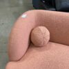 ASHCROFT Quinn Modern Low Profile Sofa in Pink Teddy Fabric
