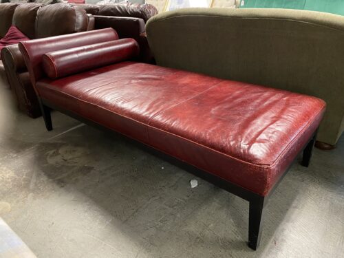 Dark Red Leather Lounger