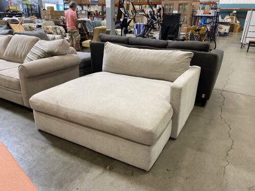 LIVING SPACES Light Grey XL Chaise Crash Pad