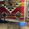 Tall Curling Metal & Glass Display Shelf