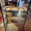 Tall Curling Metal & Glass Display Shelf