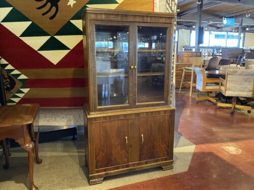 Old School Display Hutch w/ Adjustable Wood Shelves