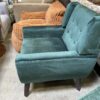 Suedey Teal Tufted Club Chair