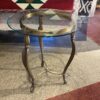 Round Multi-Tone Metal Glass Top Table
