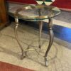 Round Multi-Tone Metal Glass Top Table