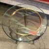 Round Multi-Tone Metal Glass Top Table