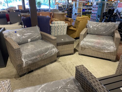 NEW! TK CLASSICS Florence 3 Piece Outdoor Wicker Patio Furniture Set, Grey (Auburn Store)
