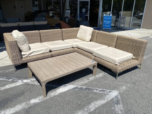 RESTORATION HARDWARE Modular 5 Piece All-Weather Wicker Outdoor Sectional