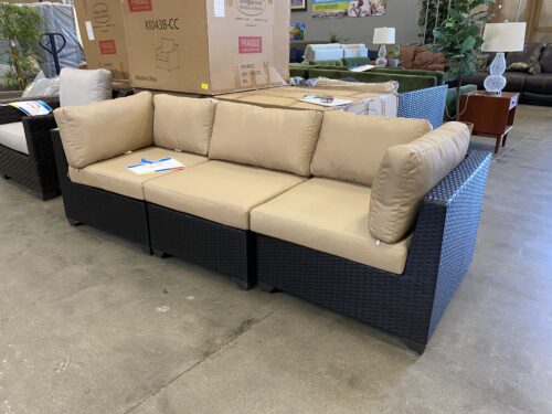 TK Classics Belle 3-Piece Sofa with Cushions in Wheat (Southcenter)