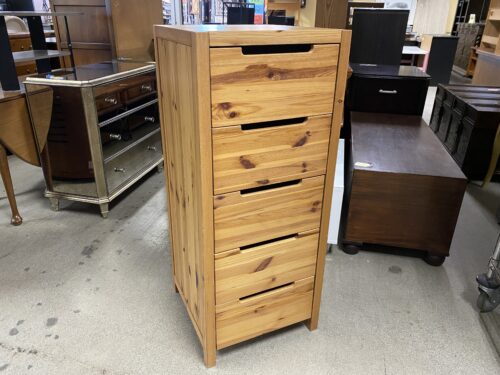 Knotty Pine 5 Drawer Tallboy Dresser