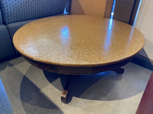 Low Round Golden Glitter Coffee Table
