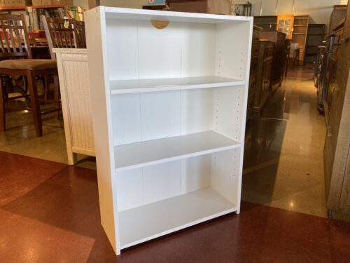 Sturdy Petite White Adjustable Bookshelf