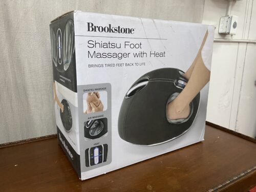 NEW! BROOKSTONE Shiatsu Foot Massager W/ Heat Model #E-8090