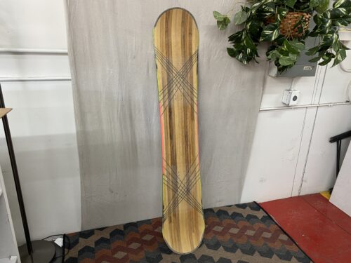 Green & Pink Outlined Wooden Snowboard